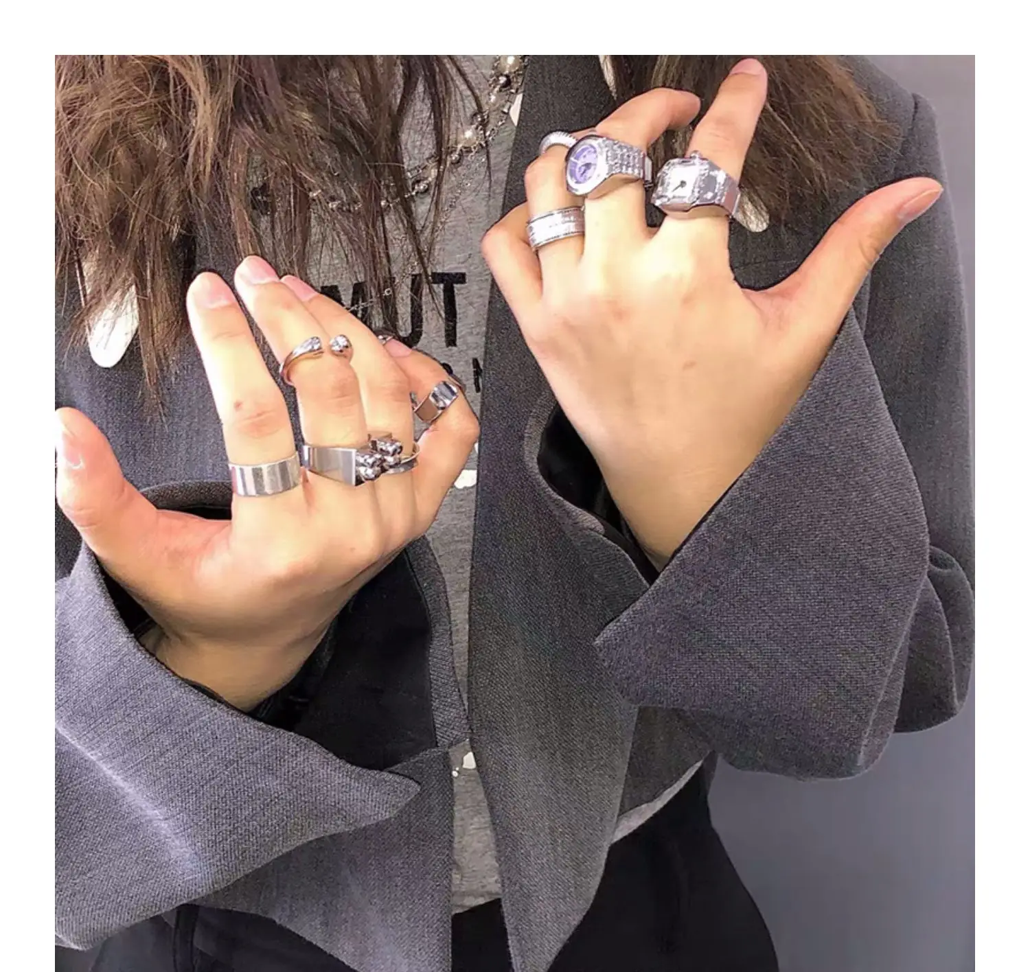 FFLACELL 2021 новые винтажные Стрейчевые кварцевые часы кольца для мужчин и женщин