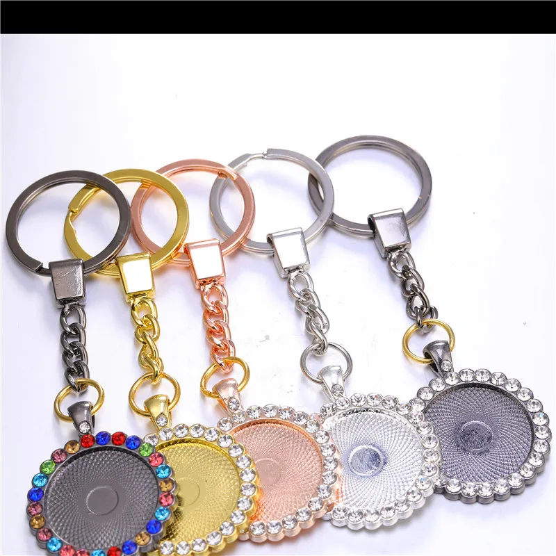 2 шт./лот 25 мм Камея стекло инкрустированный Циркон кабошон основа установка