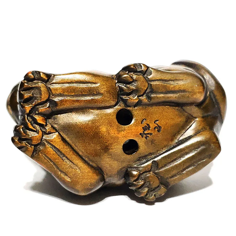 

2" Hand Carved Japanese Boxwood Netsuke : Lovely Dog Figurines -Y7140