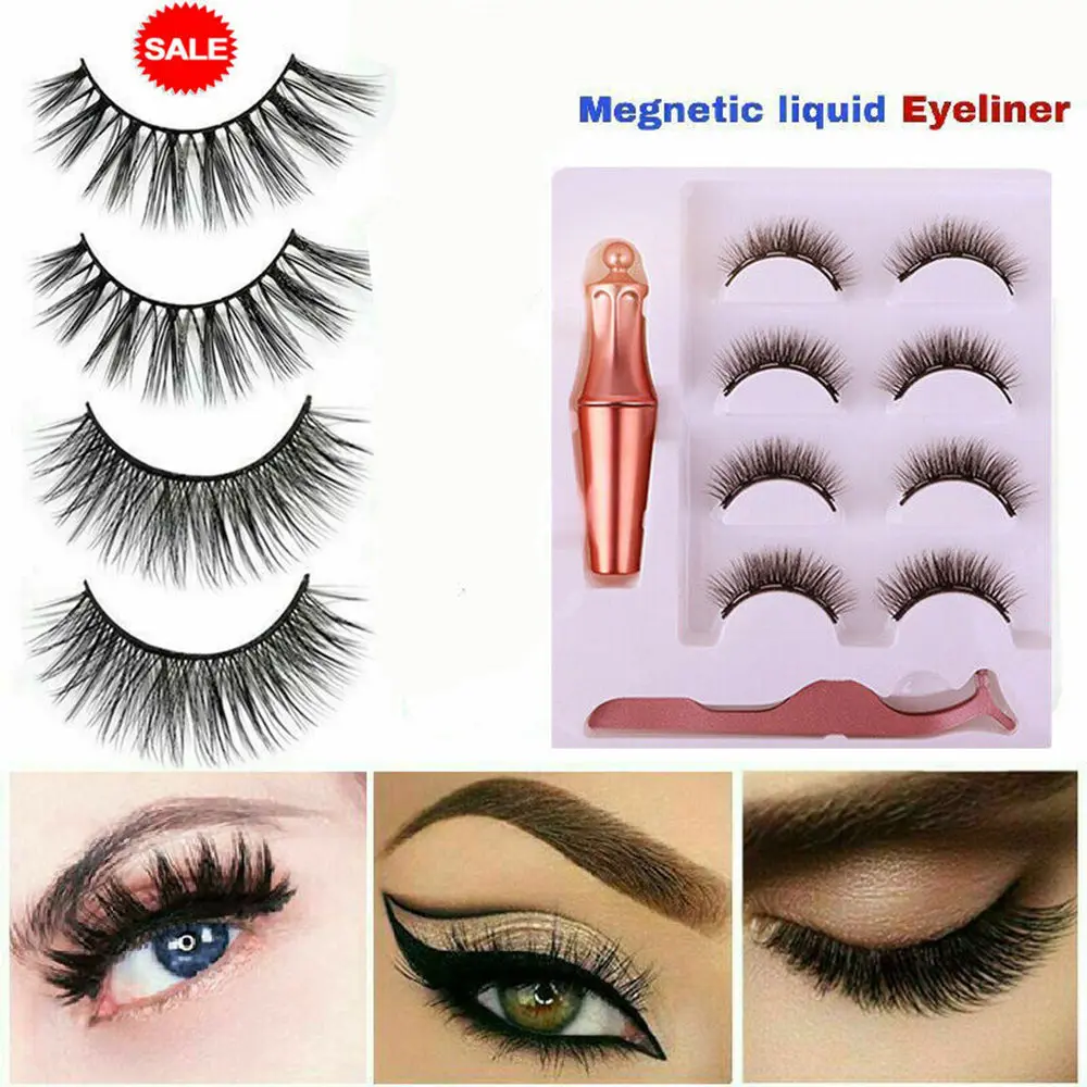 

Magnetic Eyeliner Magnetic False Eyelashes Waterproof Smudge Proof Easy To Wear Prevent Allergy Eyelashes Applicator Makeup Tool