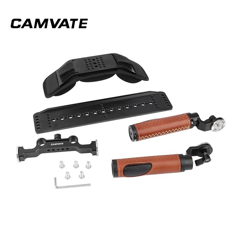 Крепление на плечо CAMVATE Handhled с пластиной моста arri Dovetail 12 дюймов и двойной ручкой