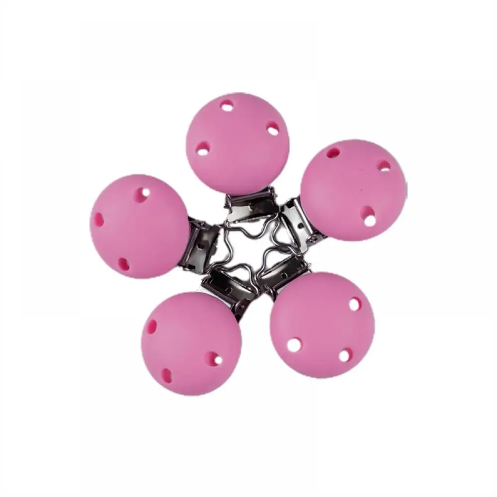 

10 Colors 2Pcs/Lot Round Shaped DIY Pacifier Clip Accessories Safe Silicone Nipple Clip Baby Teether Teething Toy BPA Free