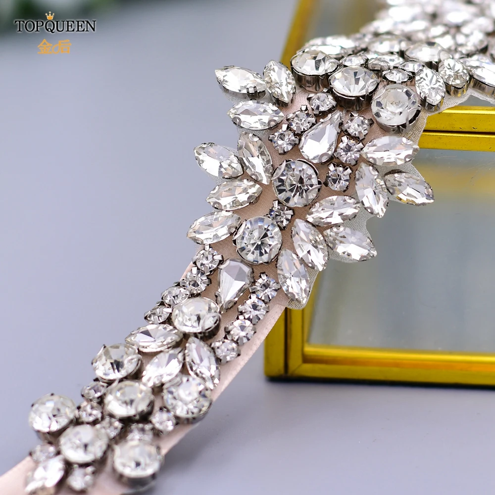 

TOPQUEEN S319 Bridal Rhinestone Belt Dress with Belt Maternity Sash Belt Sparkly Belt Jewelery Belt Wedding Embellished Belt