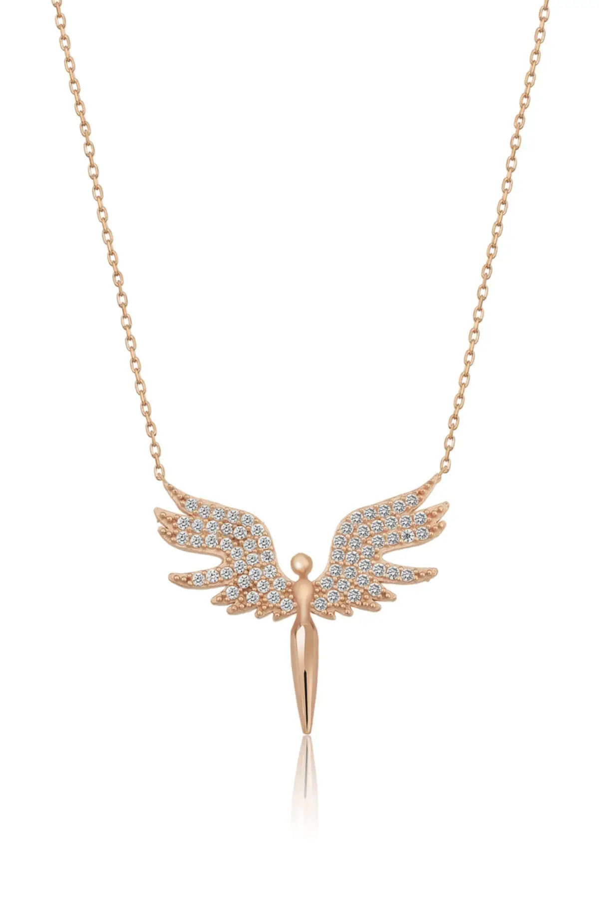 

925 Sterling Silver Archangel Rose Gold Necklace