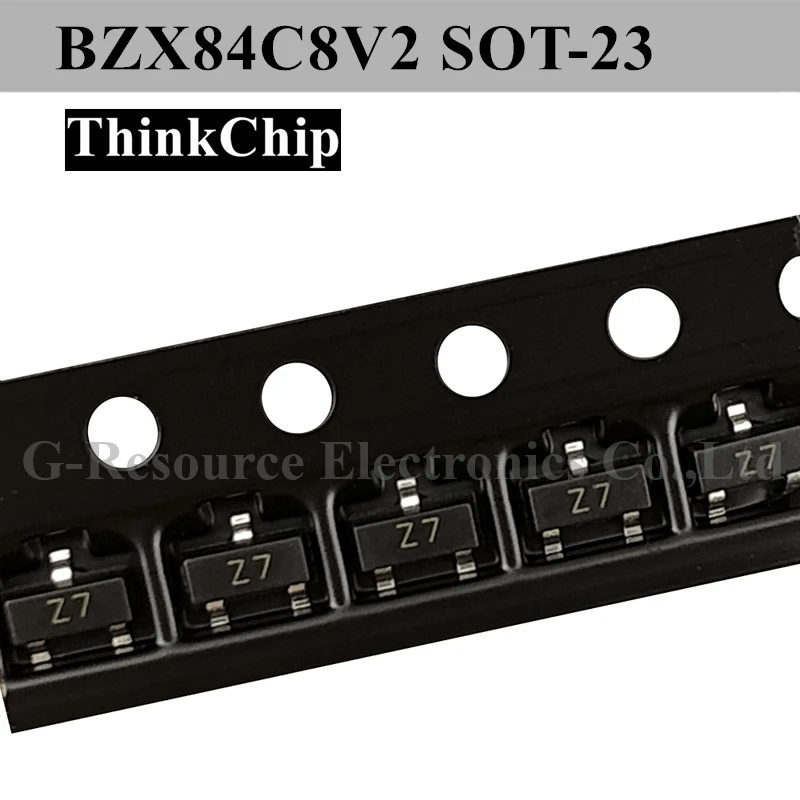 

(100pcs) BZX84C8V2 SOT-23 SMD Voltage Stabilized Diode 8.2V (Marking Z7)