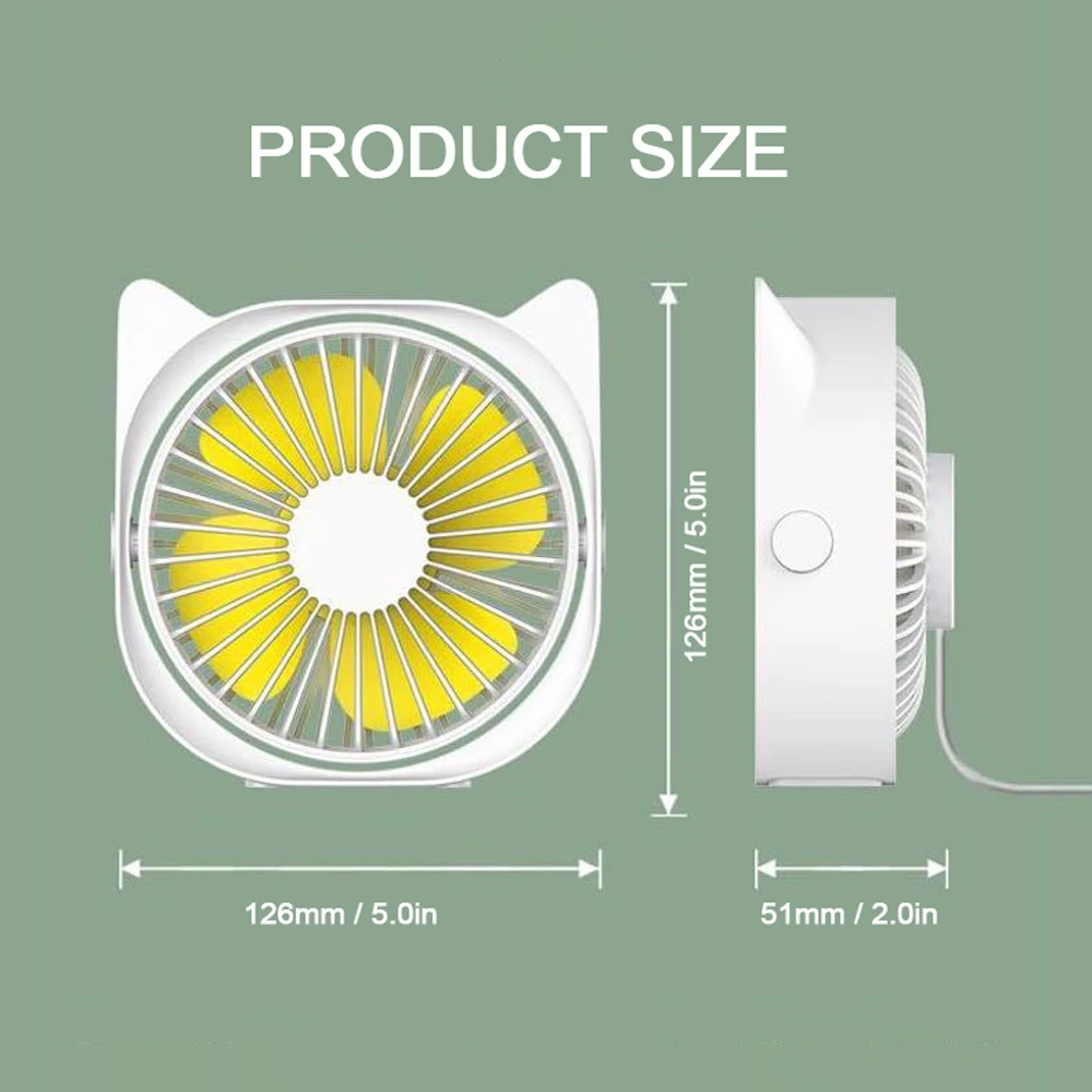 Портативный Настольный вентилятор электрический охлаждающий с тремя шестернями
