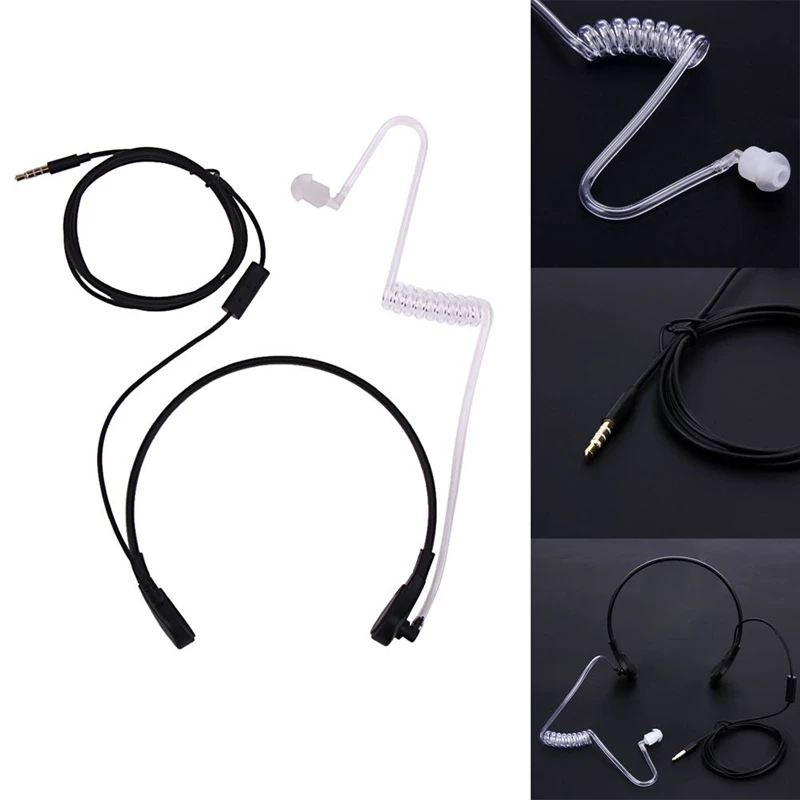 1pin 3.5mm Throat Mic Microphone Covert Acoustic Tube Earpiece Headset For Samsung/HTC/LG/Blackberry/MOTORO Smart Phone Earphone |