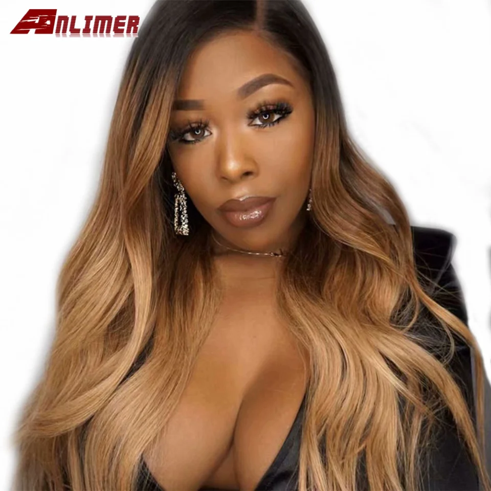 1B/27 Кружевные передние человеческие волосы парики с детскими волосами волнистые