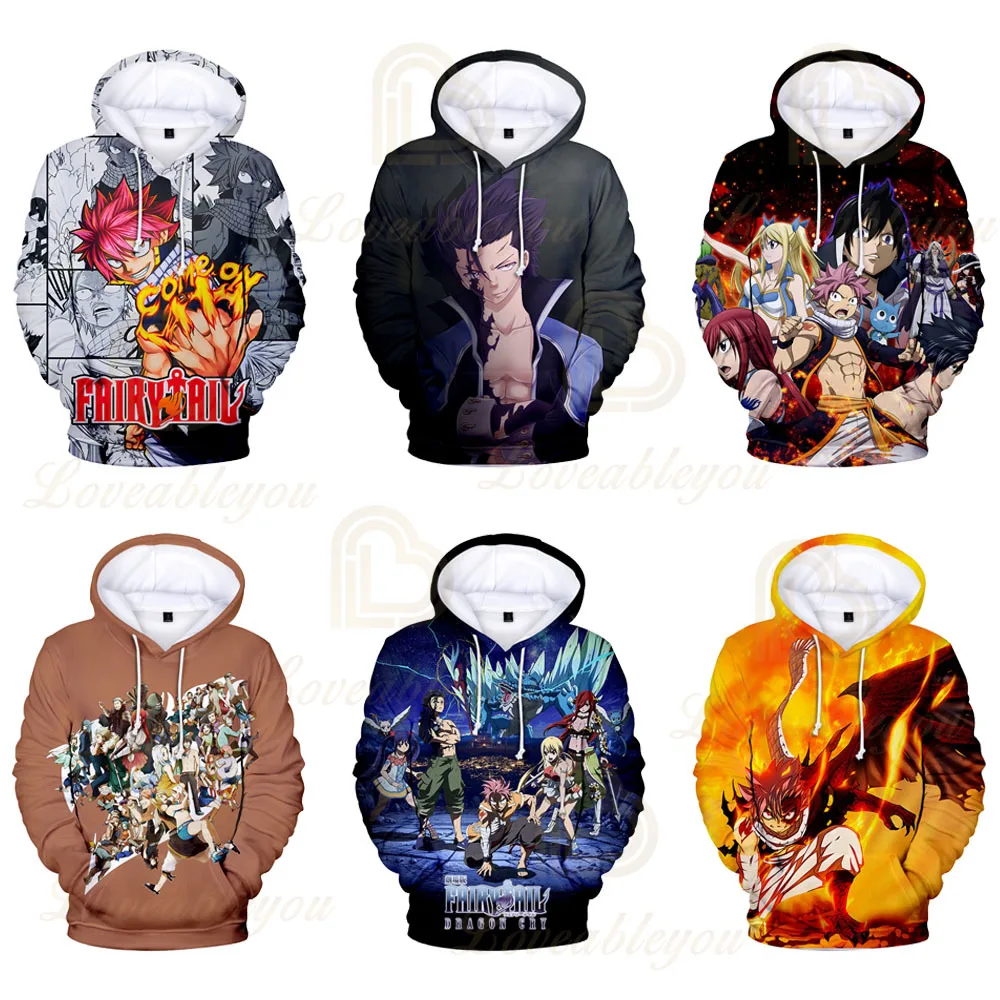 

Anime FAIRY TAIL Unisex Cosplay Costume Hoodie Sweatshirt Hooded Long Sleeve Daily Casual Costume Children Men Women Clothes