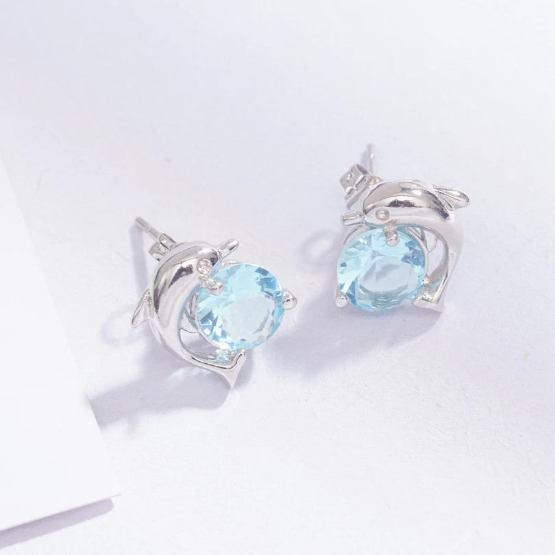 Модные серьги-гвоздики с дельфинами для женщин маленькие серьги животными