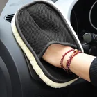 Односторонняя шерстяная мягкая перчатка из микрофибры для мытья автомобиля, чистящая щетка, ткань, средство для ухода за автомобильной краской, инструменты для ухода за автомобилем