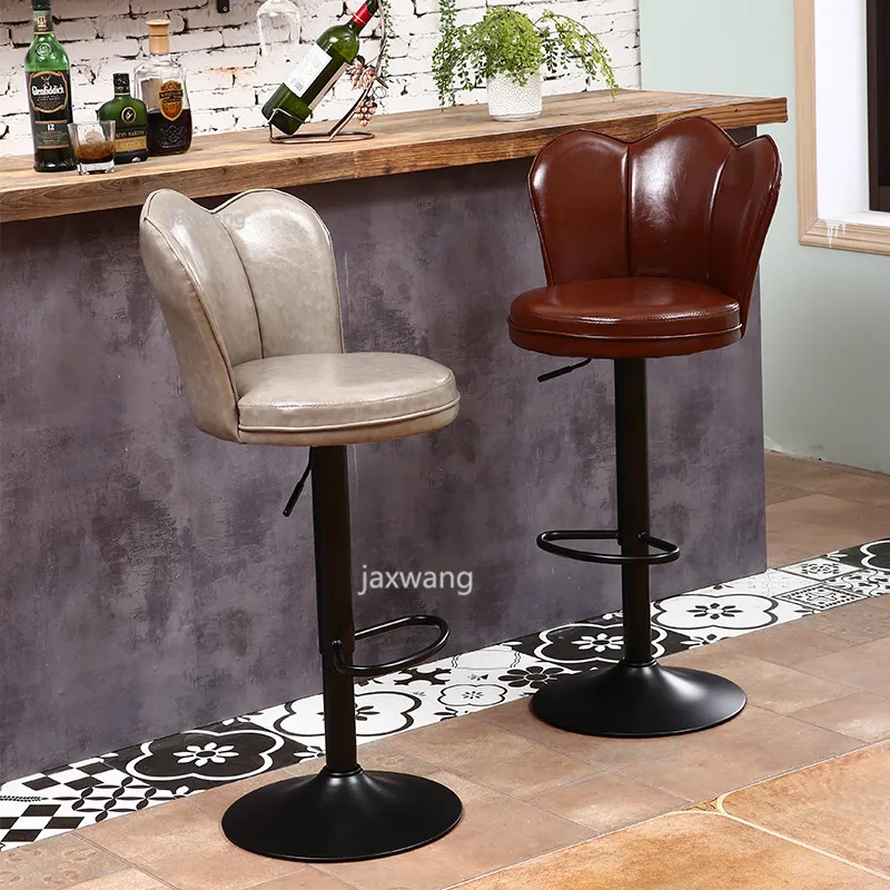 

Bar Chair Customized High-quality Leather Modern Lift office Chair Creative Cashier Front Chairs Nordic Rotating High Stool