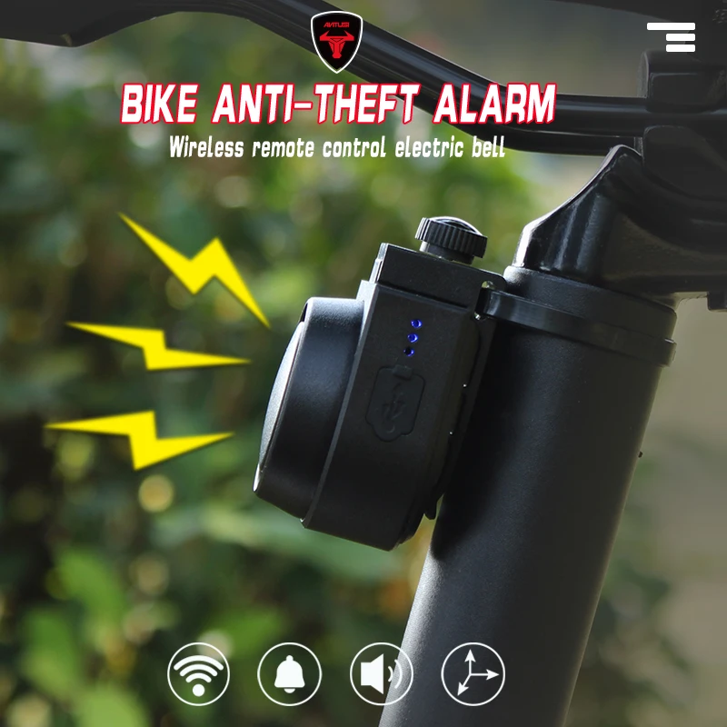 

ANTUSI Bicycle Anti-theft Alarm Wireless Remote Control Electric Bell Burglar Safety Warning Horn For Bike Cycling Accessories