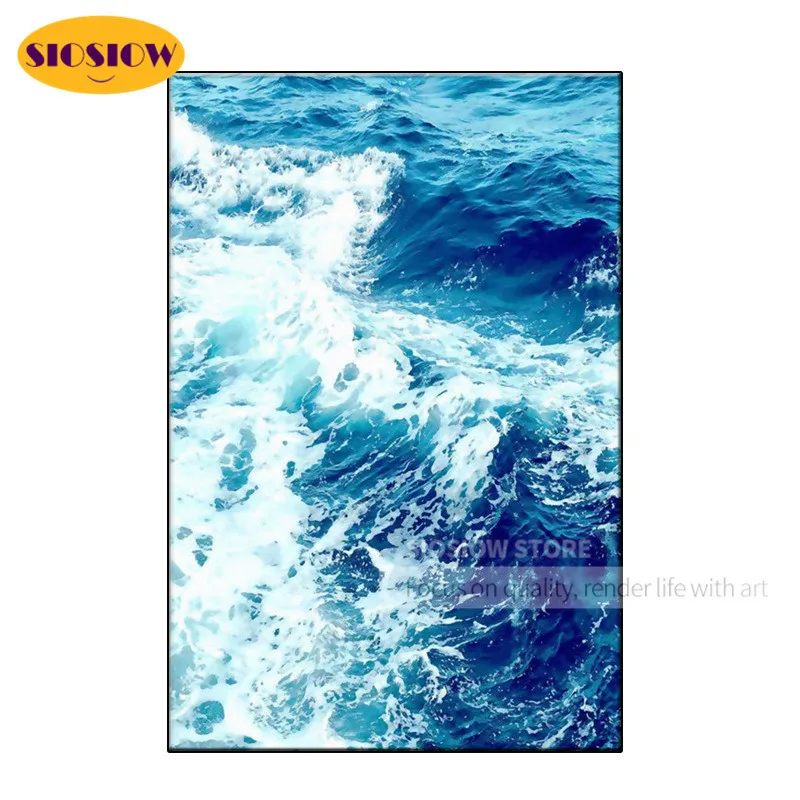 Картина 5d сделай сам с изображением морских волн|Алмазная мозаика и вышивка| |