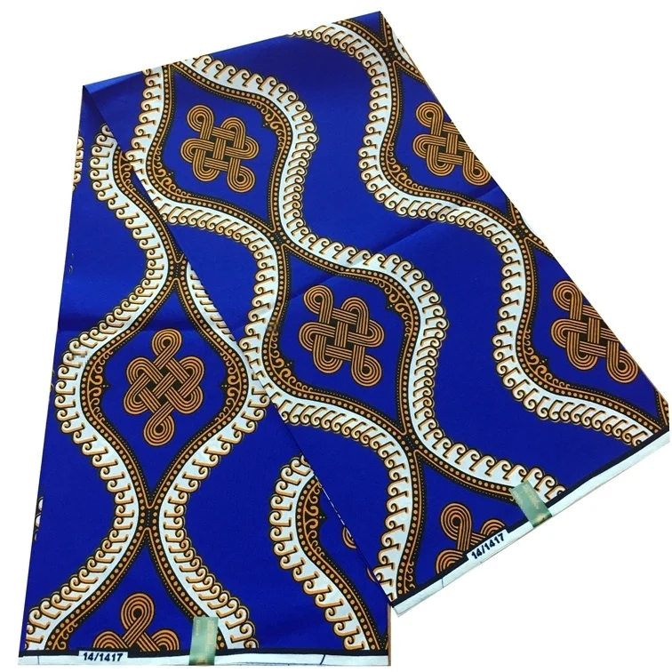 

100% Cotton African Real Wax Printed Batik Fabric Ankara Wax Tissu High Quality Pagne Sewing Material For Woman Dress 6yards