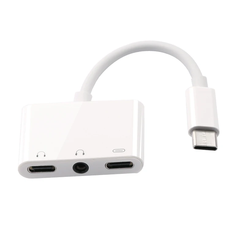 Адаптер 3 в 1 с портом Type C для быстрой зарядки разветвитель двумя портами USB 5 мм