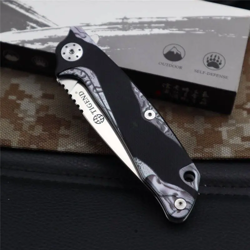 Складной нож TIGEND D2 blade G10 + стальная ручка походные охотничьи карманные кухонные