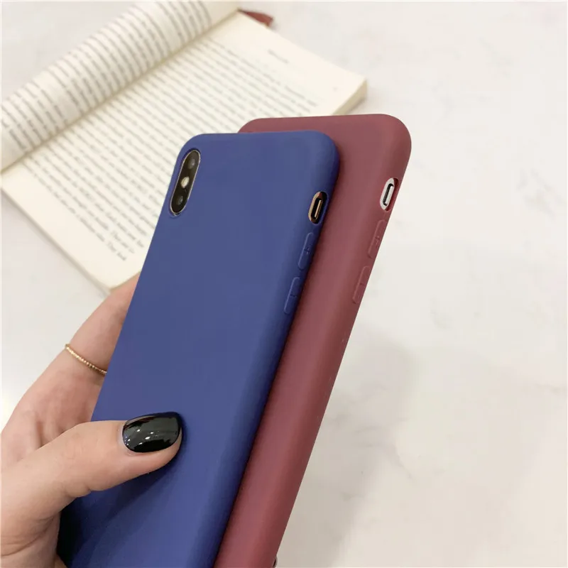 Одноцветные силиконовые чехлы для пар iphone XR X XS Max 6 6S 7 8 Plus чехол телефона милый