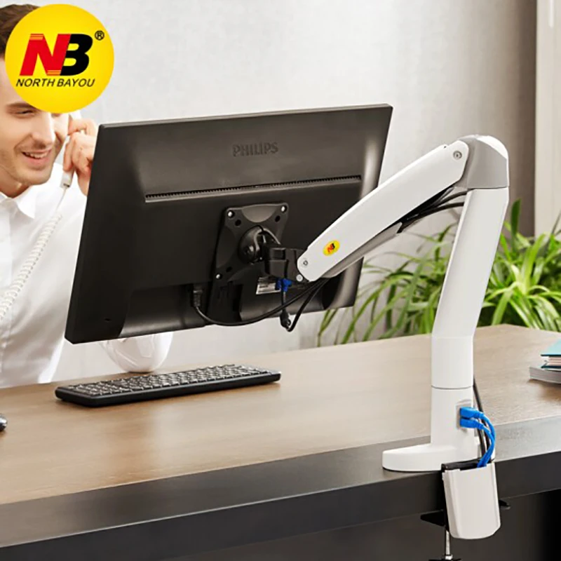 Держатель для монитора NB F100A 22 35 дюймов с газовой пружиной поворотный на 360