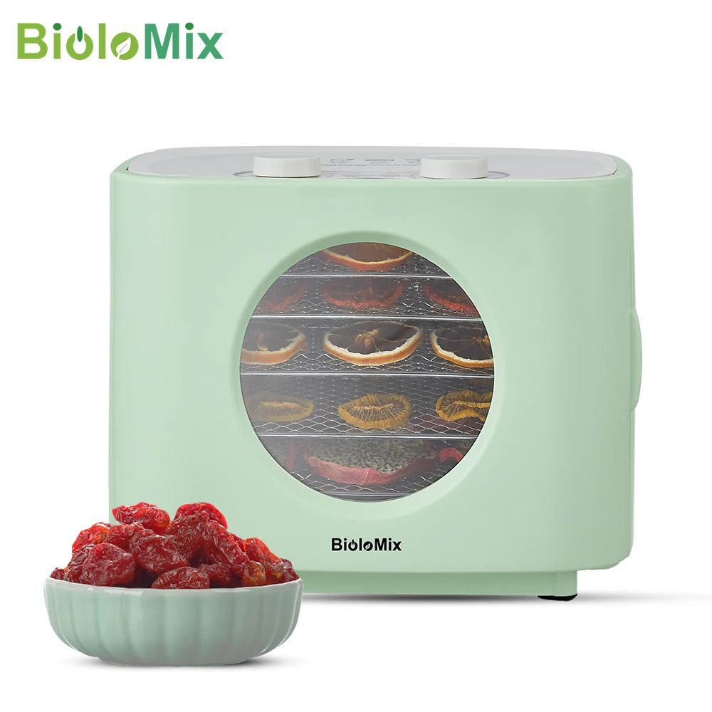 BioloMix 5 металлический пищевые лотки Дегидратор сушилка для фруктов с пивоварения Функция цифровой светодиодный Дисплей для вяленое мясо, травы, мясо, овощи