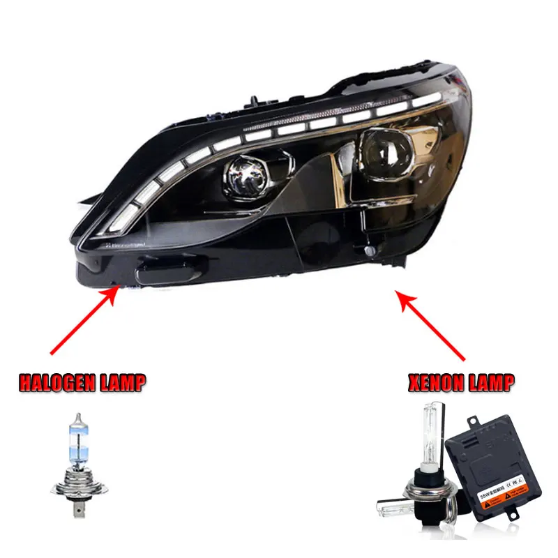 halogen high beam 2 шт. автомобильный стиль светодиодный фары для peugeot 3008 фара для 3008 светодиодный DRL Объектив двойной луч H7 HID Xenon bi xenon объектив - Цвет: halogen high beam