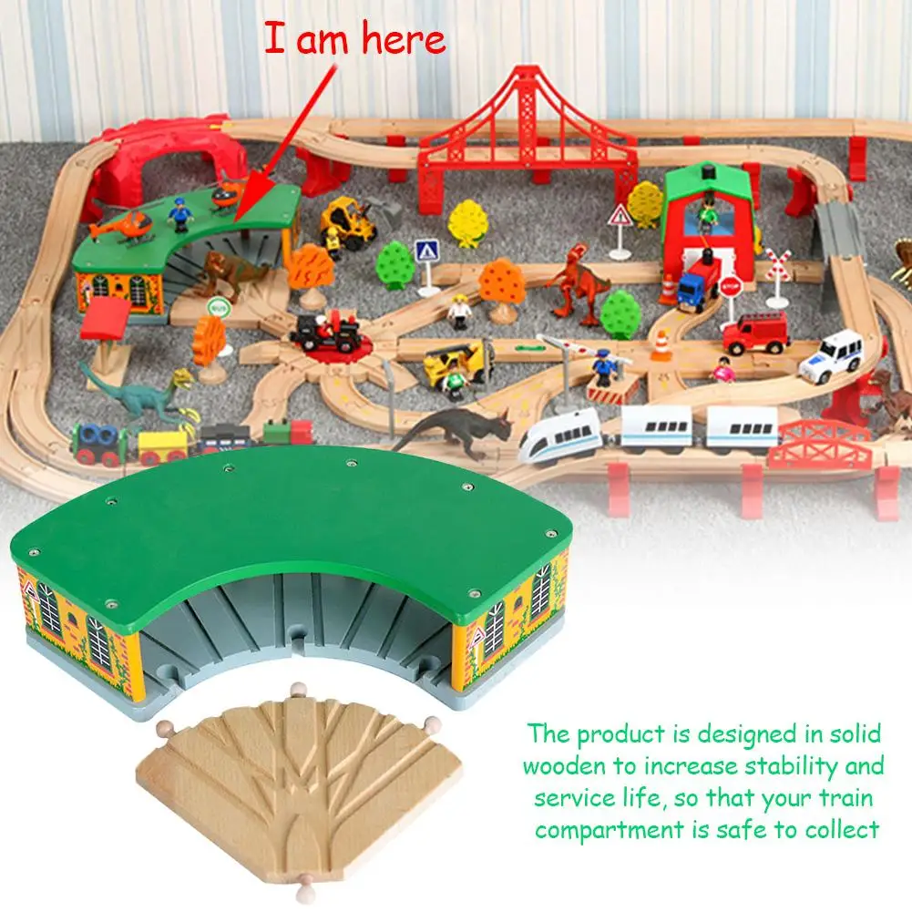 Деревянный игрушечный гараж s DIY игрушка для хранения поезда совместимый