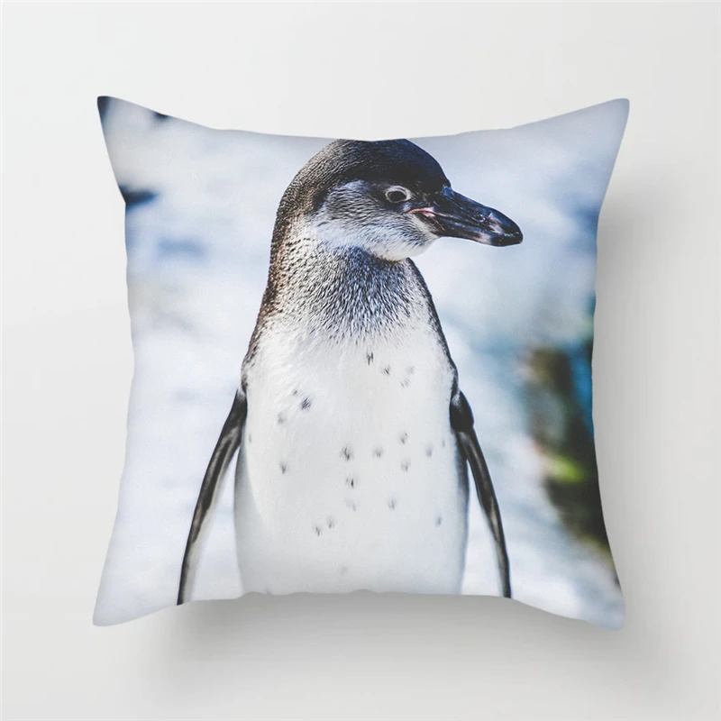 

Nanacoba Animals Painted Throw Pillow Cover South Pole Penguin Cushion Covers for Home Sofa Decorative Pillowcases Short Plush