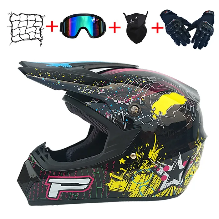 

Motocycle cross country helmet four season men's and women's cross country helmet full helmet motocycle helmet four piece set