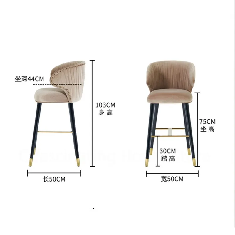 Nordic Кухня стул барный из массива дерева бытовой высокий светильник