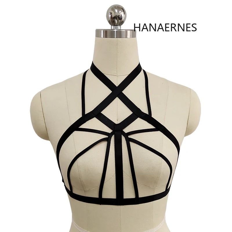 

Omen's Black Sexy Lingerie HARNESS BRA Bondage Cage Bra Lingerie Pole Dance Fetish Wear Underwear Adjustable Bondage Lingerie