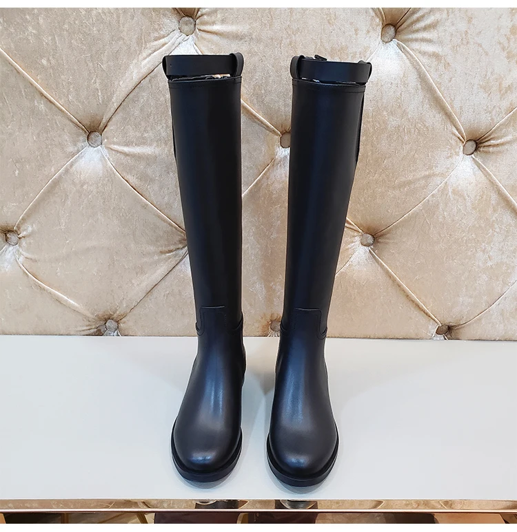 

Autumn winter women's high quality genuine leather knight boots Chic women ridding boots brand new cow leather knee boot BY751
