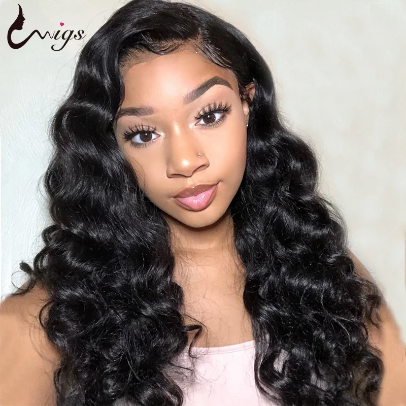 Uwigs бразильский свободный волнистый парик с волосами младенца 360 синтетический