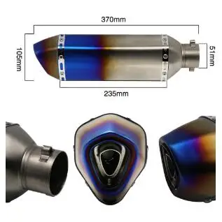color02 ZS MOTOS Универсальный 51 мм выхлопная труба для мотоцикла модифицированный Akrapovic глушитель FZ6 CBR250 CB600 MT07 ATV Dirt Pit Bike выхлопная труба - Цвет: color02