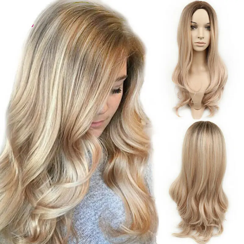 Новинка 2019 модный сексуальный женский длинный коричневый и золотой волнистый