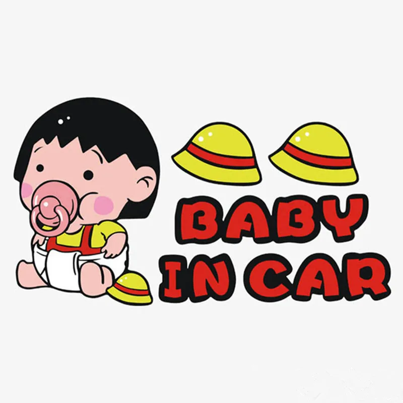 Ребенок на борту предупреждение виниловые наклейки супер смешной девушка Момоко