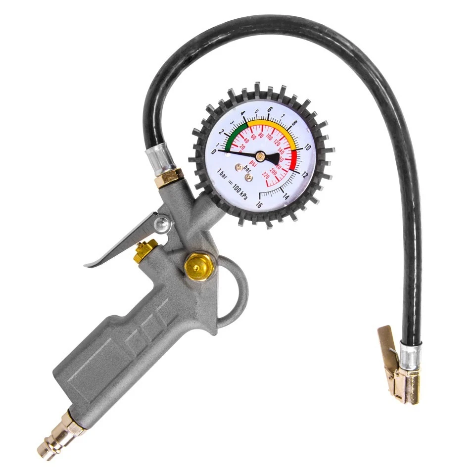 Pressure gauge with gun and hose paging 16 ATM jc-030 | Инструменты