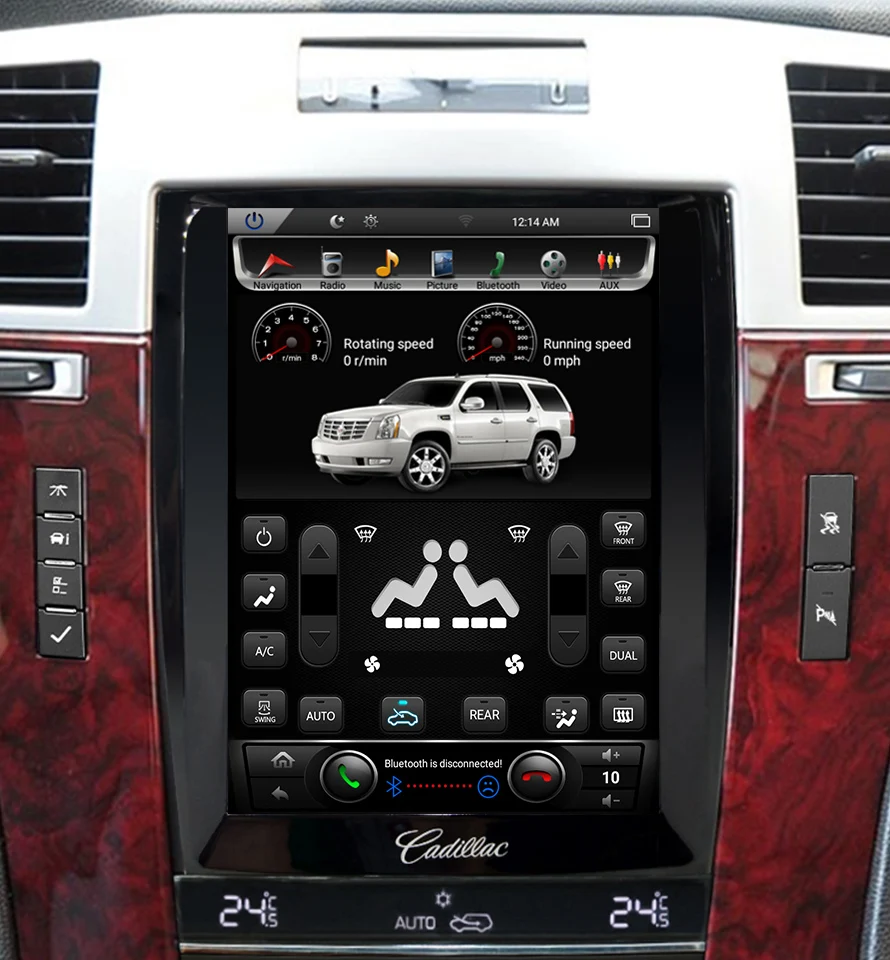 PX6 вертикальный экран 10," четырехъядерный Tesla 1024*768Android автомобильный DVD gps Навигатор Радио Аудио плеер для Cadillac Escalade ram 2G