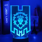 World of Warcraft Альянс флаг светодиодный ночной Светильник для игровой магазин номер Декор ночной Светильник уникальный подарок для геймеров Usb настольная лампа