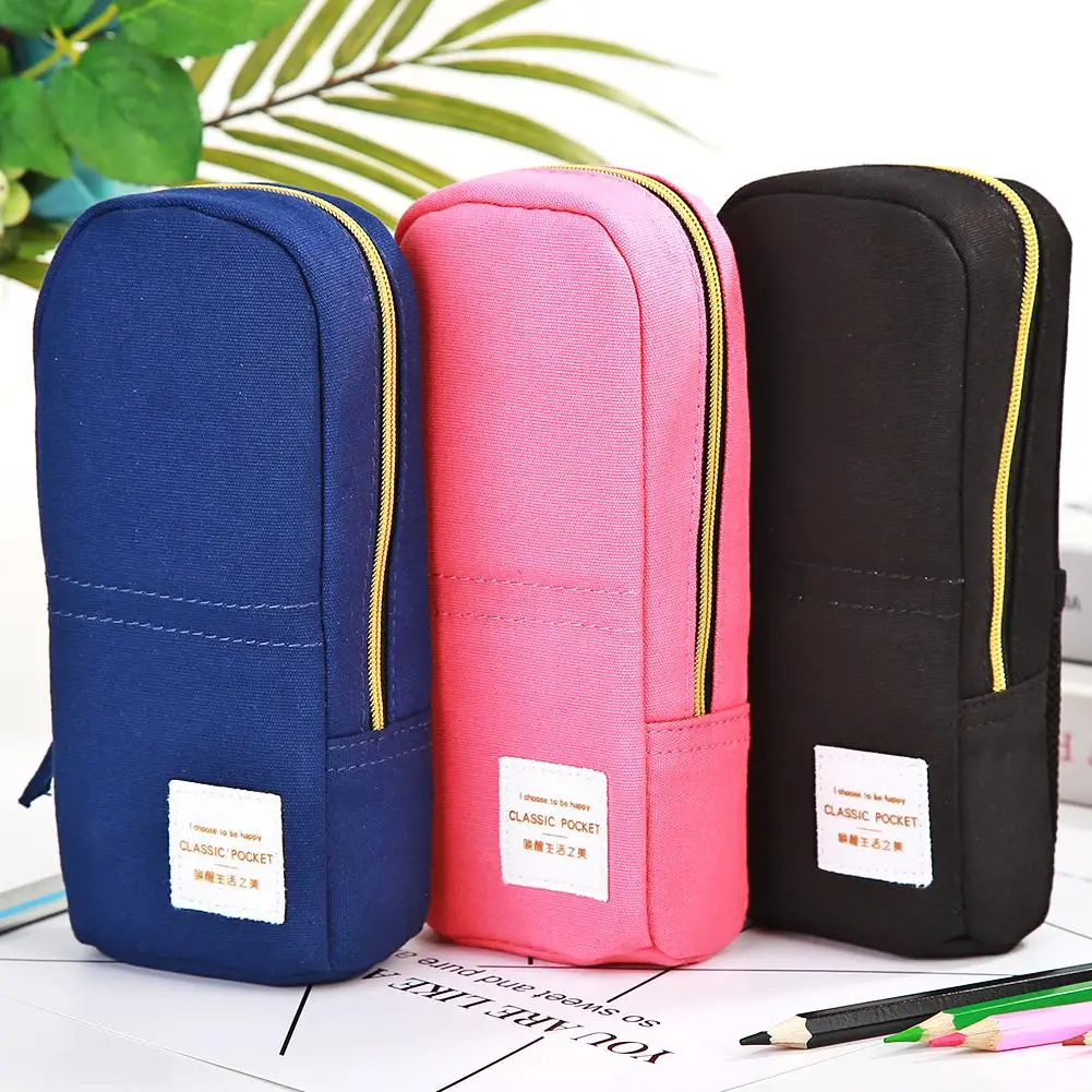 

Creative Pencil Hand Bag Oxford Cloth Wear-resistant Student Stationery Case Large Capacity Cosmetic Pouch Storage Accessories