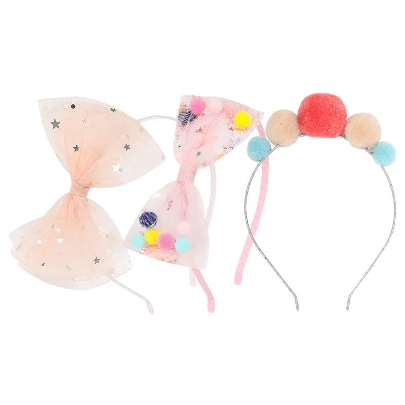 

3Pcs Baby Headband Wool Ball Girls Toddler Hair Bands Baby Girls Kids Headbands Turban Newborn Haarband Hair Accessories