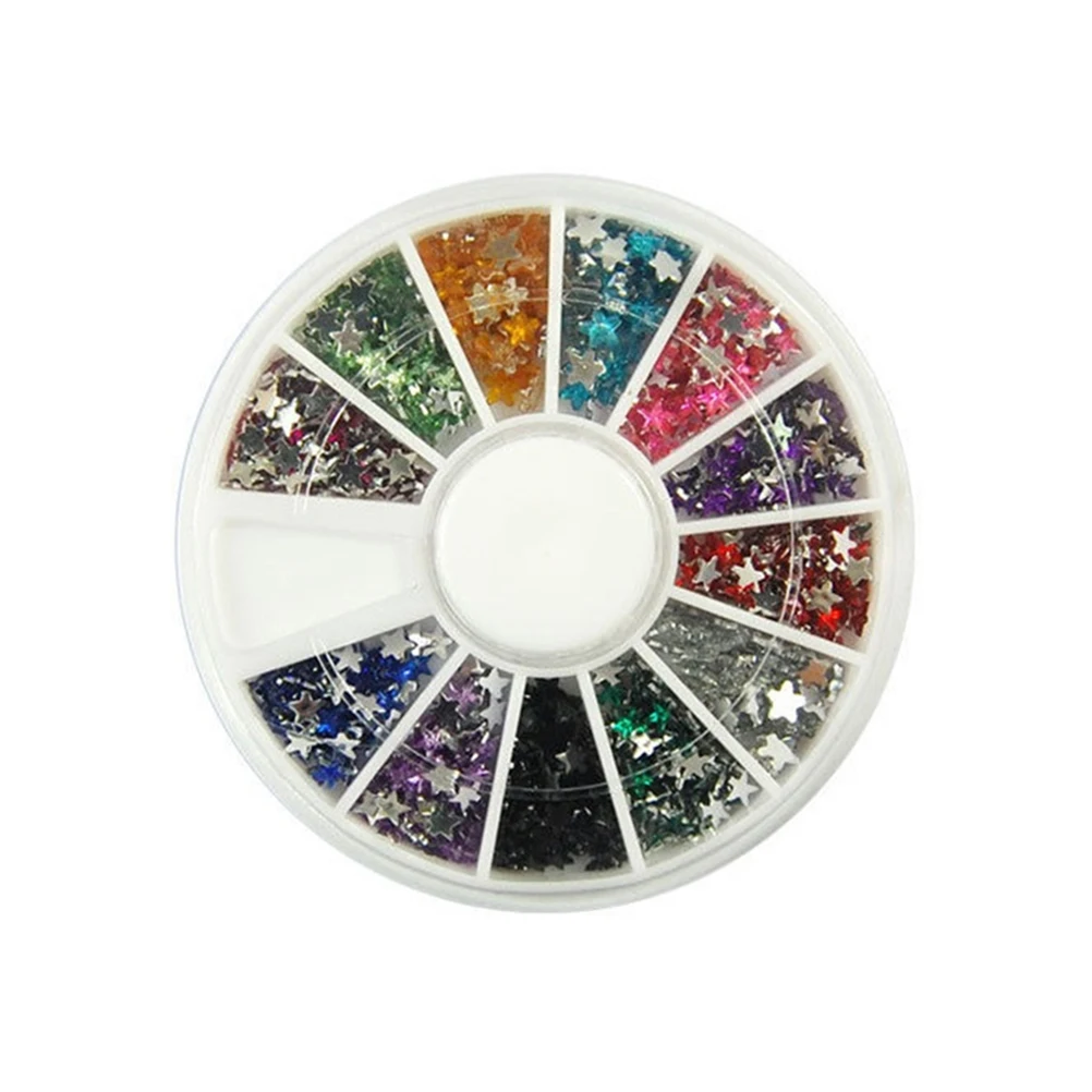 

12 Styles Multi Color Nail Art Rhinestones Glitters Acrylic Tips Decoration Manicure Wheel