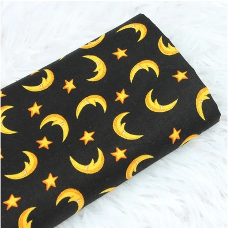 

110CM Width Cartoon Moon and Star 100%Cotton Fabric for Kids Clothes Hometextile Backpacks Slipcover Cushion Cover DIY Material