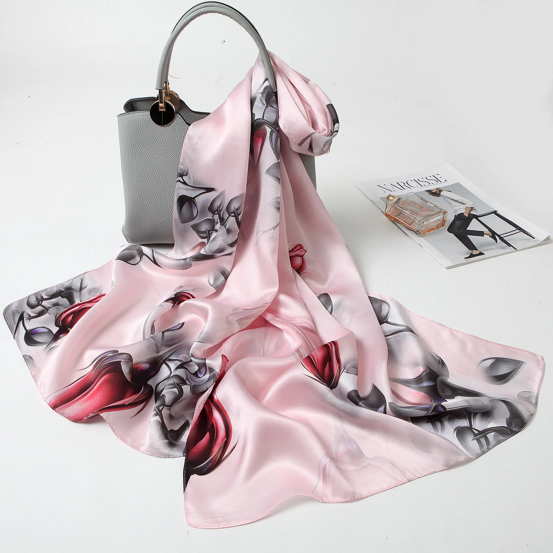 

masigoch 2021 new styles 100% silk scarf women big size 175*55cm luxury brand fashion long ladies wrap