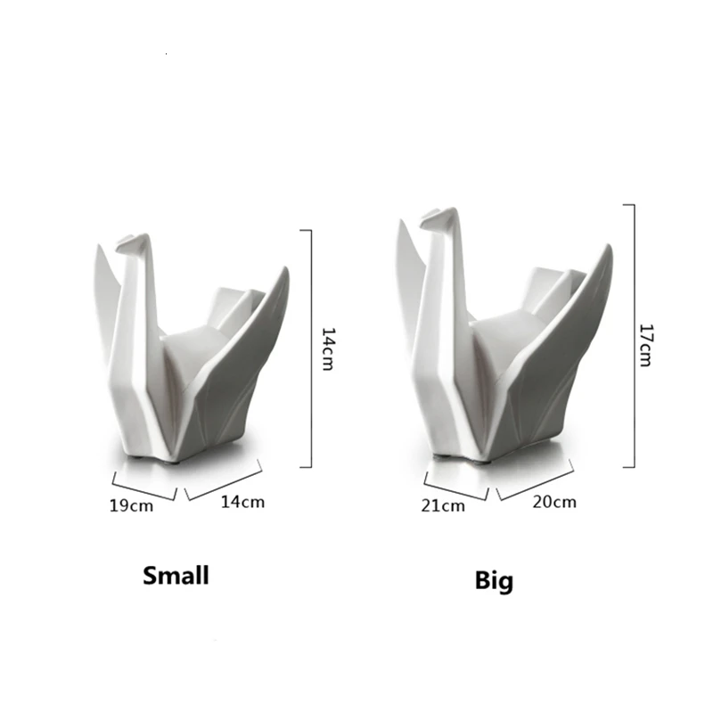 

New Nordic Creative Modern Abstract Ceramic Origami Statue Animal Figurine Sculpture For Home Decorations Gifts