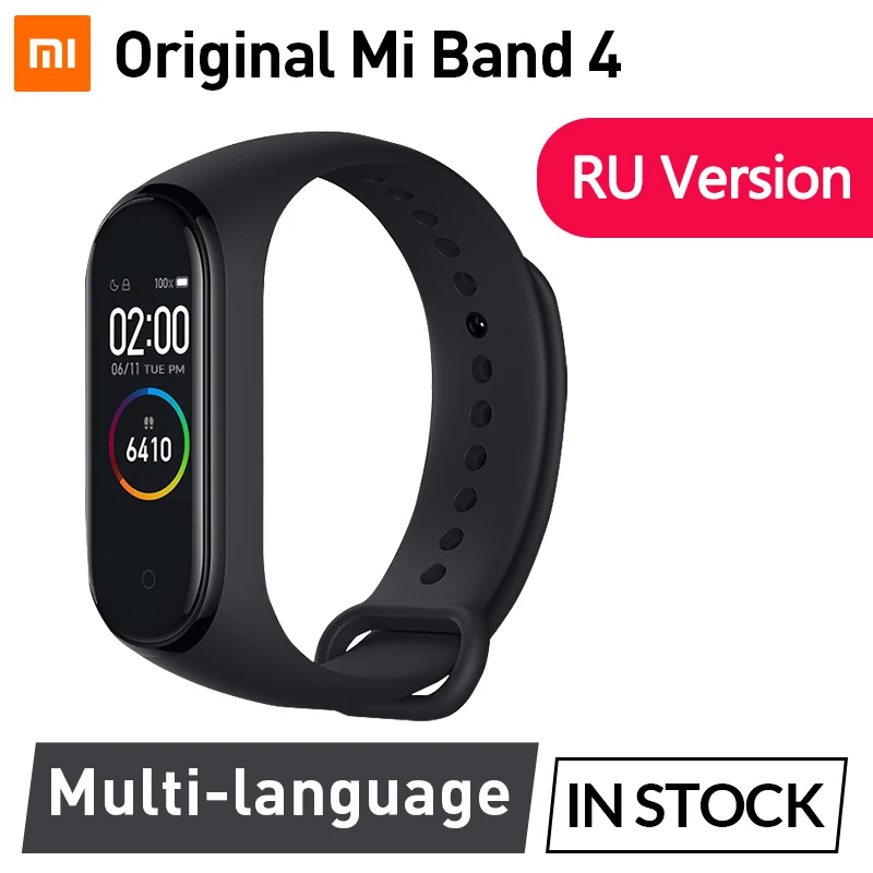 Новейшая модель; Глобальный Xiaomi mi группа 4 Smart mi Группа 4 браслет 0,95» Цвет активно-матричные осид, Экран дисплея сердечного ритма Фитнес 135 мАч Bluetooth 5,0 - Цвет: RU Version