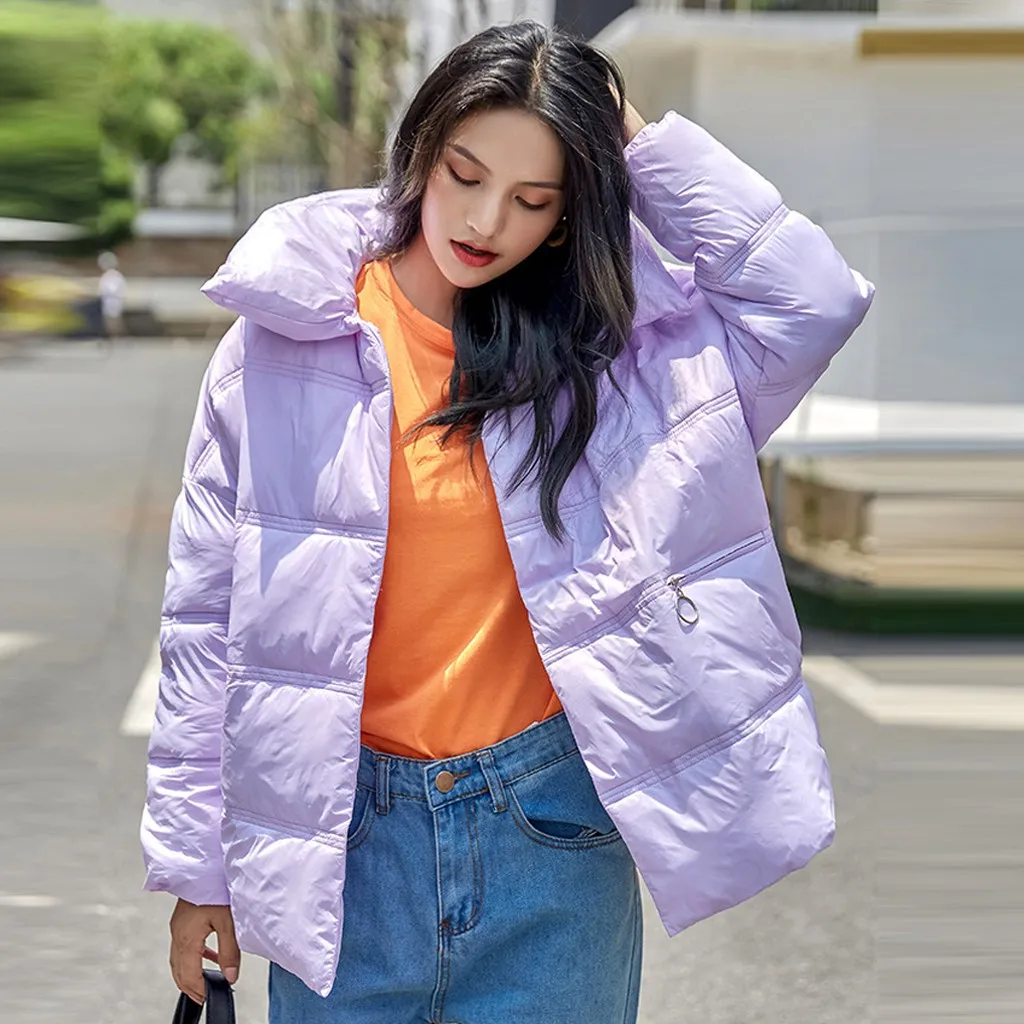 Женское пальто парка зимняя однотонная тонкая короткая теплая пуховик верхняя