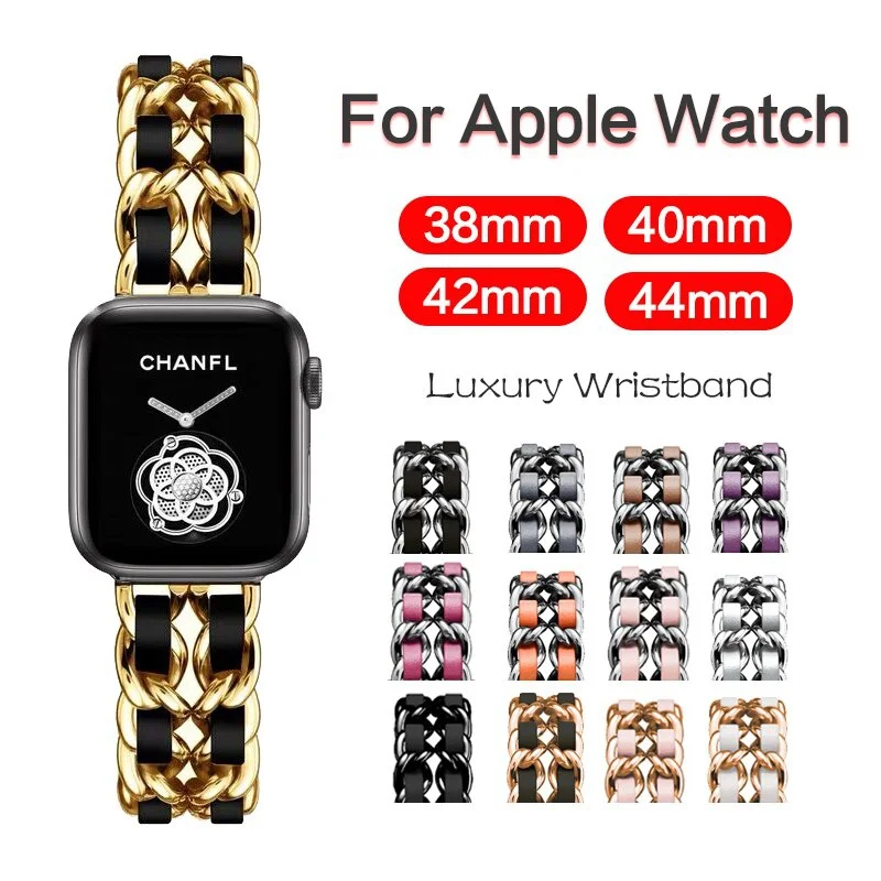 Ремешок из нержавеющей стали для Apple watch 6 SE 5 4 3 band 38 42 мм роскошный браслет iWatch series