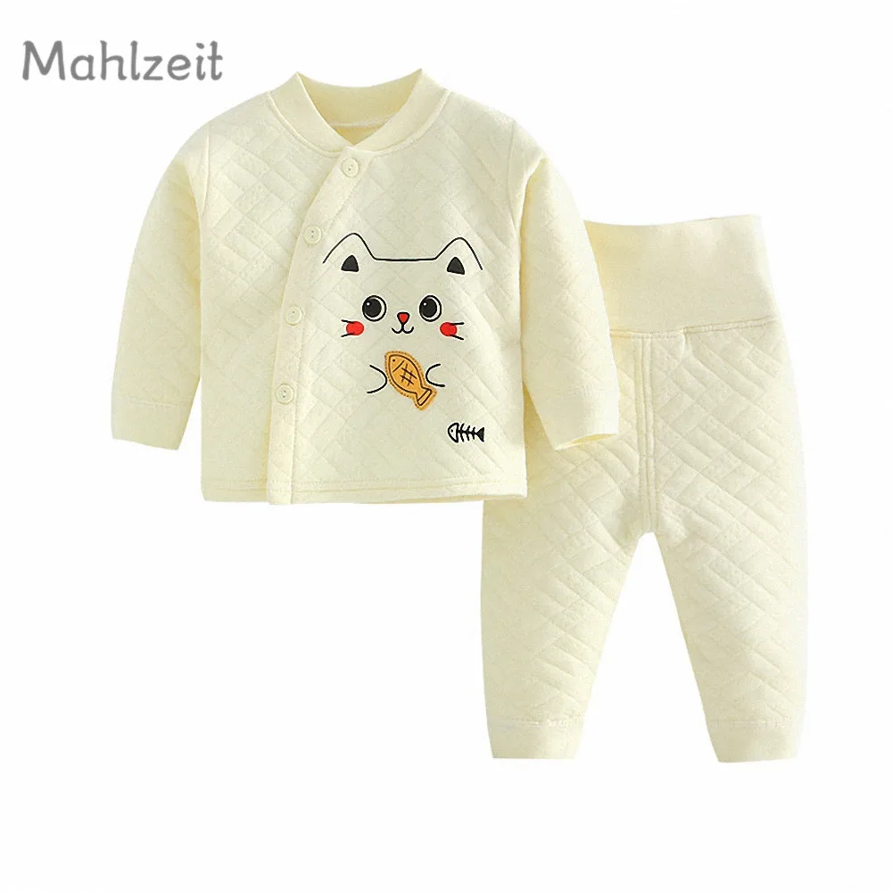 Осенне-зимняя детская теплая одежда комплект из 2 предметов для маленьких