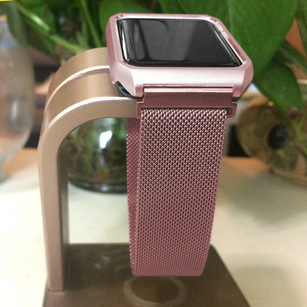 Ремешок Mlianese с петлей + металлический чехол для Apple Watch 3 2 1 ремешок 42 мм 38 Iwatch 5 4 44 40