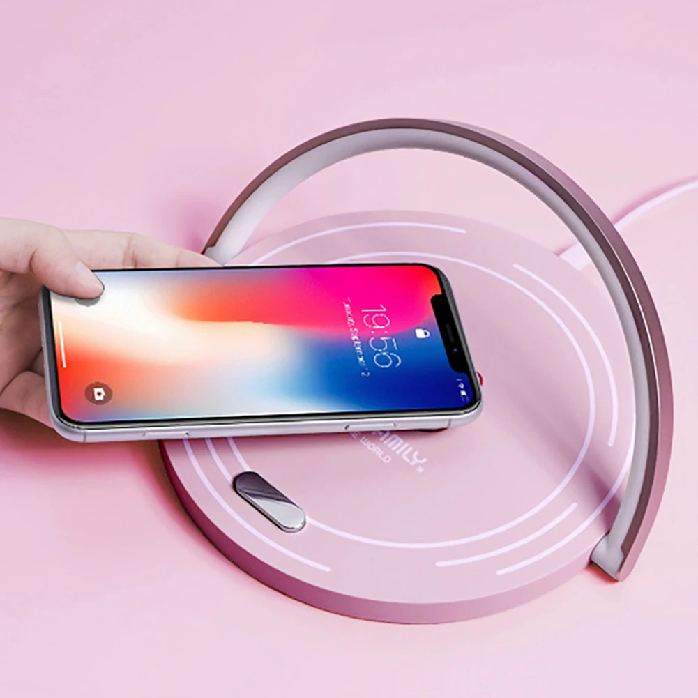 

10W Qi Fast Wireless Charger Table Night Lamp For iPhone X XR XS Mobile Phone Charging Holder Night Light Pad Phone Stand